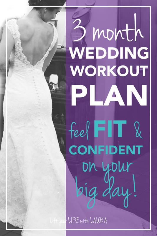Click for a wedding workout plan 3 months time, gain wedding confidence and glow on your big day!  Fit into wedding dress workout in three months! #liftyourlifewithlaura #wedding #weddingworkout #weddingprep #weddingbells #confidence #glow #weddingglow